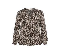 Long sleeve blouse for women KAFFE Curve Mirta Tilly Beige 44