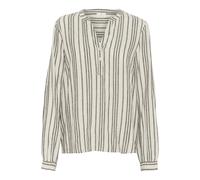 Kaffe Milia Long Sleeve Notch Neck Blouse In Off White Off White