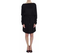 Long Sleeve Boat Neck Mini Dress- Black Dresses Versace Jeans Black 42