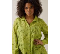 Long Sleeve Broderie Shirt Evans Green 16