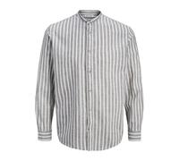 Jack & Jones Esummer Linen Blend Band Long Sleeve Shirt Grey XS Men