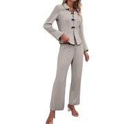 Long Sleeve Button Up Pyjamas - Nightshirts For Women Soft Cotton - Grey