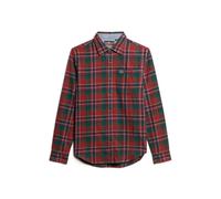 Long sleeve checked cotton shirt Superdry Rouge 2XL