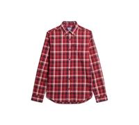 Long sleeve checked cotton shirt Superdry Vintage Rouge 2XL