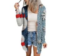 Long Sleeve Christmas Shirt for Women Blouse A Lady's Christmas Cardigan is Full of Casual Fashionable and Cute Designs Tunics for Daily Life Xmas Gifts (BU1, XL)