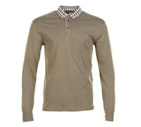 Long Sleeve Club Check Collar Polo Army Green, Large