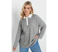 Long Sleeve Collared Top Yours Grey 26-28