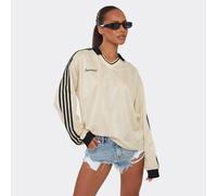 Long Sleeve Contrast Side Stripe Graphic Detail Collared T-Shirt In Lemon, Women's Size UK 6