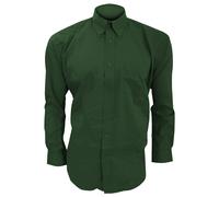 Long Sleeve Corporate Oxford Shirt Kustom Kit Bottle Green 15.5 in