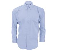 Long Sleeve Corporate Oxford Shirt Kustom Kit Light Blue 20 in