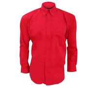 Long Sleeve Corporate Oxford Shirt Kustom Kit Red 16 in