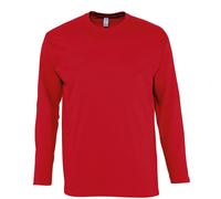Long Sleeve Cotton GREY GREEN RED BLUE ORANGE T-Shirt Tee Shirt S-XXXL + 4XL+5XL