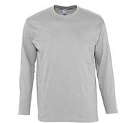 Long Sleeve Cotton GREY GREEN RED BLUE ORANGE T-Shirt Tee Shirt S-XXXL + 4XL+5XL