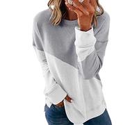 Long Sleeve Crop Tops for Women Neck Long Ribbed Vest Tops Women U Solid Color Patchwork Tee Tops Sweatshirt Tunic Top Xmas Sale Clearance