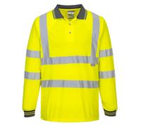 Long Sleeve Hi-Vis Polo Shirt | Orange Or Yellow | XS-6XL