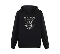 Long Sleeve Hooded Sweatshirt Hollywood Undead 'Dove Grenade Spiral' Cotton Blend Hoody Black