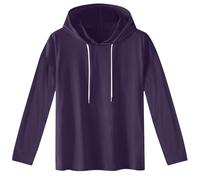 Long Sleeve Hoodie Shirts for Men Solid Colour Cotton Shirts Drawstring Hooded Pullover Long Straight Sleeve Sports T-Shirt Top Lightweight Breath Sports Outdoor Purple