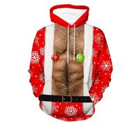 Long Sleeve Jumper Mclaren Christmas Hooide 2024 Men's Casual Fashion Loose 3D Print Hooded Long Sleeved Hoodie Christmas Costume (Red, M)