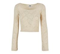 Long sleeve lace blouse for women Urban Classics Beige L