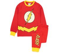 DC Comics The Flash Pyjamas For Boys | Kids Glow In The Dark Superhero Costume | T-Shirt & Legging Bottoms Pjs 8-9 Years Red