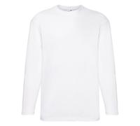 Long Sleeve Mens T-Shirt Fruit Of The Loom Crew Round Neck Plain Top Pack Lot