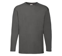 Long Sleeve Mens T-Shirt Fruit Of The Loom Crew Round Neck Plain Top Pack Lot
