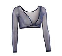 Long Sleeve Mesh Arm Shaper UK Womens Seamless Front Closure V Neck Slimming Compression Vest Post Surgical Body Shaping Slimmer Navy