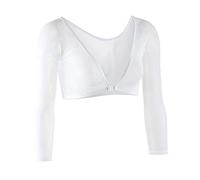 Long Sleeve Mesh Arm Shaper UK Womens Seamless Front Closure V Neck Slimming Compression Vest Post Surgical Body Shaping Slimmer White