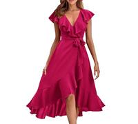 Long Sleeve Midi Dress Ruched Bodycon Dress Long Sleeve Summer for Women UK Ladies Party Dresses Size 16 UK Italian Linen Dresses Purple Bodycon Pinafore for Women Rd2 XL
