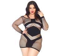 Long Sleeve Mini Dress Women Leg Avenue Noir Plus