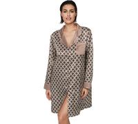 Long sleeve nightdress for women Selmark P116 Satin Sublime Marron L