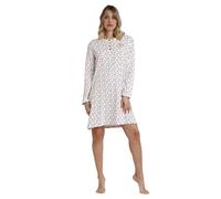 Long sleeve nightie with button placket for women Admas Star Blanc M