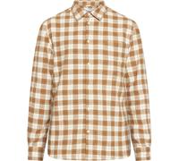 Long sleeve plaid shirt KnowledgeCotton Apparel Loose GOTS/Vegan Beige M