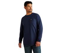 Long sleeve pocket T-shirt Ariat Rebar Cotton Strong Standard Bleu L
