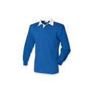 Long Sleeve Polo Front Row Plain Rugby Bleu XL