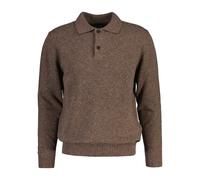Long Sleeve Polo in Marled Wool Blend Gant Marron S