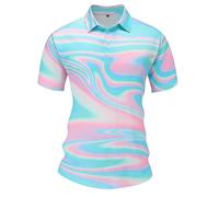 Long Sleeve Polo,Polo Mens Long Sleeve,Men's Shirt Alternative Everyday Casual Comfort Summer Breathable Short Sleeve Printed Top for Daily Activities and Outdoor Leisure (OTHER, L)