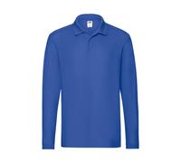 Long sleeve polo shirt Fruit of the Loom Premium Bleu S