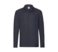 Long sleeve polo shirt Fruit of the Loom Premium Bleu S
