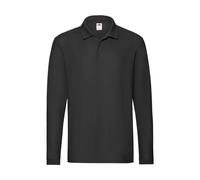 Long sleeve polo shirt Fruit of the Loom Premium Noir 3XL