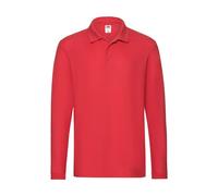 Long sleeve polo shirt Fruit of the Loom Premium Rouge 3XL