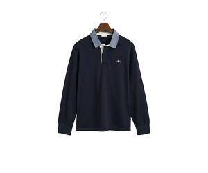 Long sleeve polo shirt Gant Heavy Rugger Bleu XL