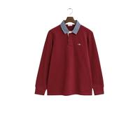 Long sleeve polo shirt Gant Reg Chambray Heavy Red S