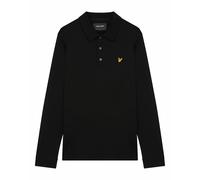 Lyle & Scott Mens Long Sleeve Collared Polo Shirt - Black Cotton - Size 2XL