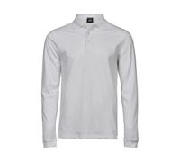 Long sleeve polo shirt Tee Jays Luxury Blanc 3XL