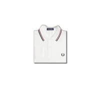 Fred Perry M3636 Long Sleeve Twin Tipped Polo Shirt - Snow White M M