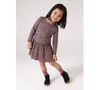 Long Sleeve Printed Dress for Girls anthracite