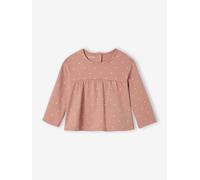 Long Sleeve Printed T-Shirt in Organic Cotton for Babies old rose