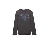 Long Sleeve Printed T-Shirt Tom Tailor Noir M