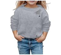 Long Sleeve Pullover Girls V Neck Casual Jumper Solid Colour Fashion Sport Pinted Sweatshirts Christmas Theme Wear Fall Autumn Clothing for Winter Season Protection Grey